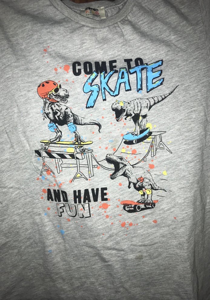 Gri Baskılı Erkek Çocuk Şortlu takım - Görsel 2