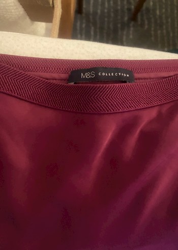 Bordo Saten Dökümlü Uzun Etek - Görsel 2