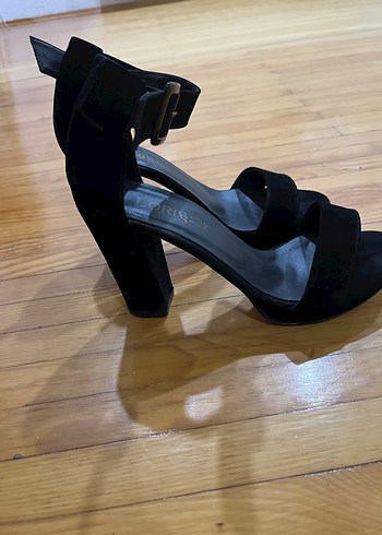 Siyah Platform Topuklu Kadın Gece Ayakkabısı - Görsel 2