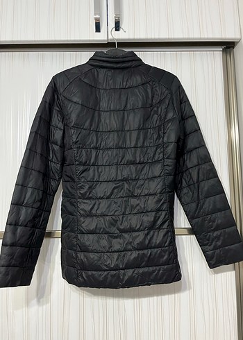 Kadın Siyah Fermuarlı Midi Ceket - Görsel 4