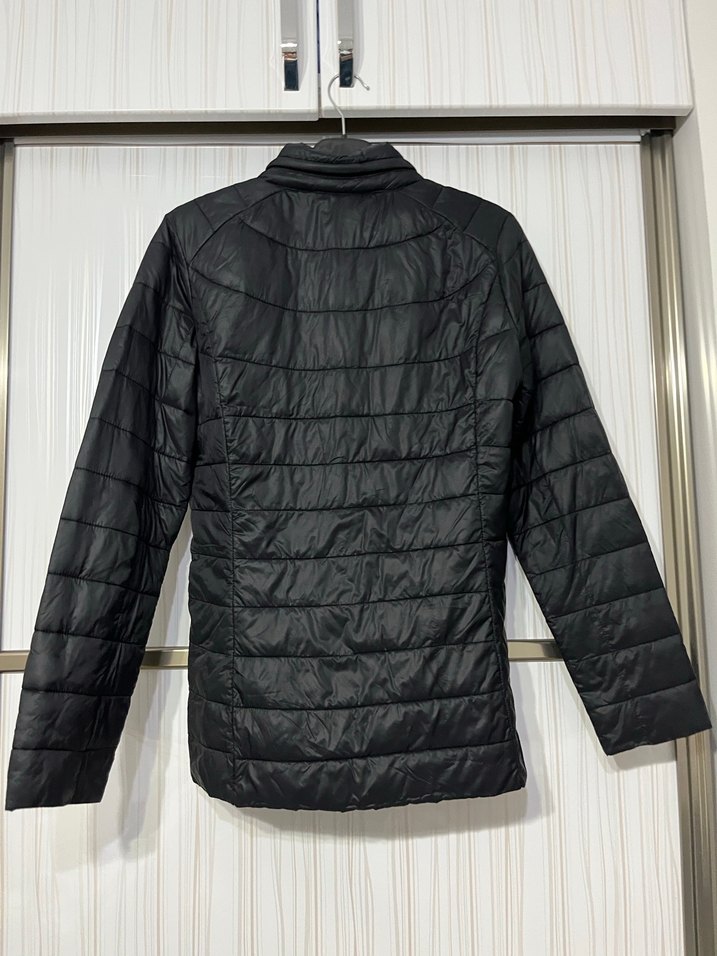 Kadın Siyah Fermuarlı Midi Ceket - Görsel 4