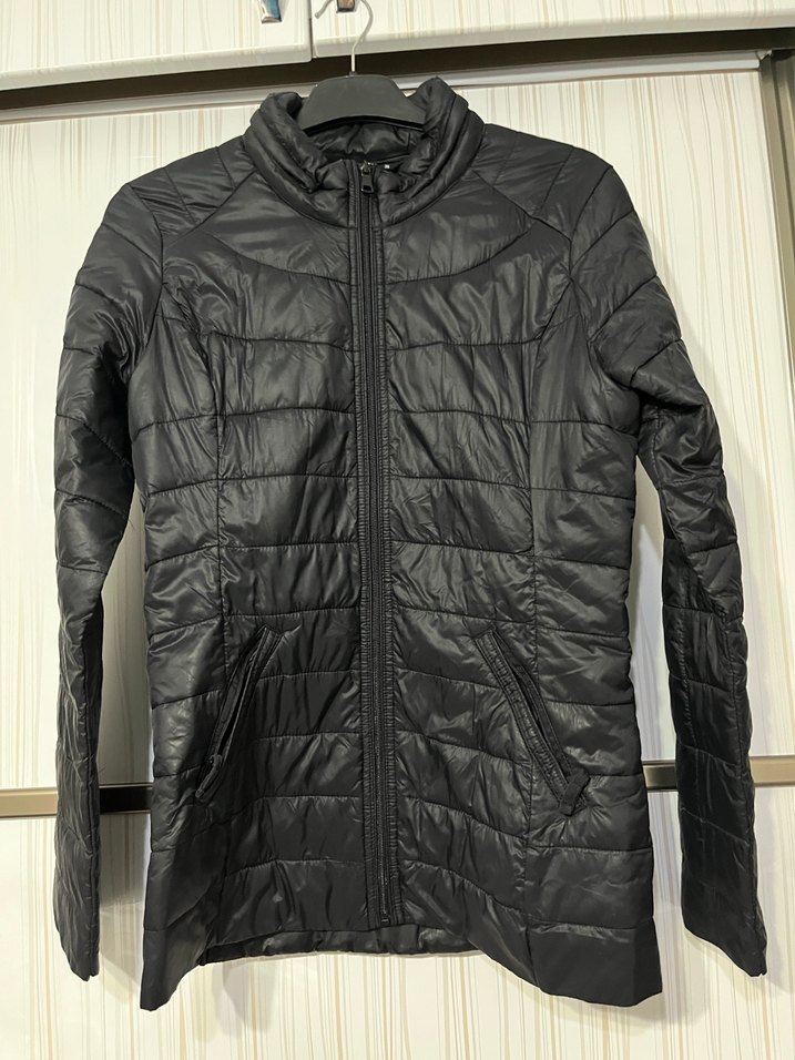 Kadın Siyah Fermuarlı Midi Ceket - Görsel 2