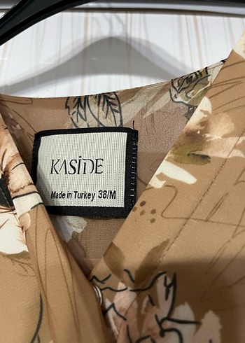 Bej Çiçekli Uzun Kollu Bohem Elbise - Görsel 2