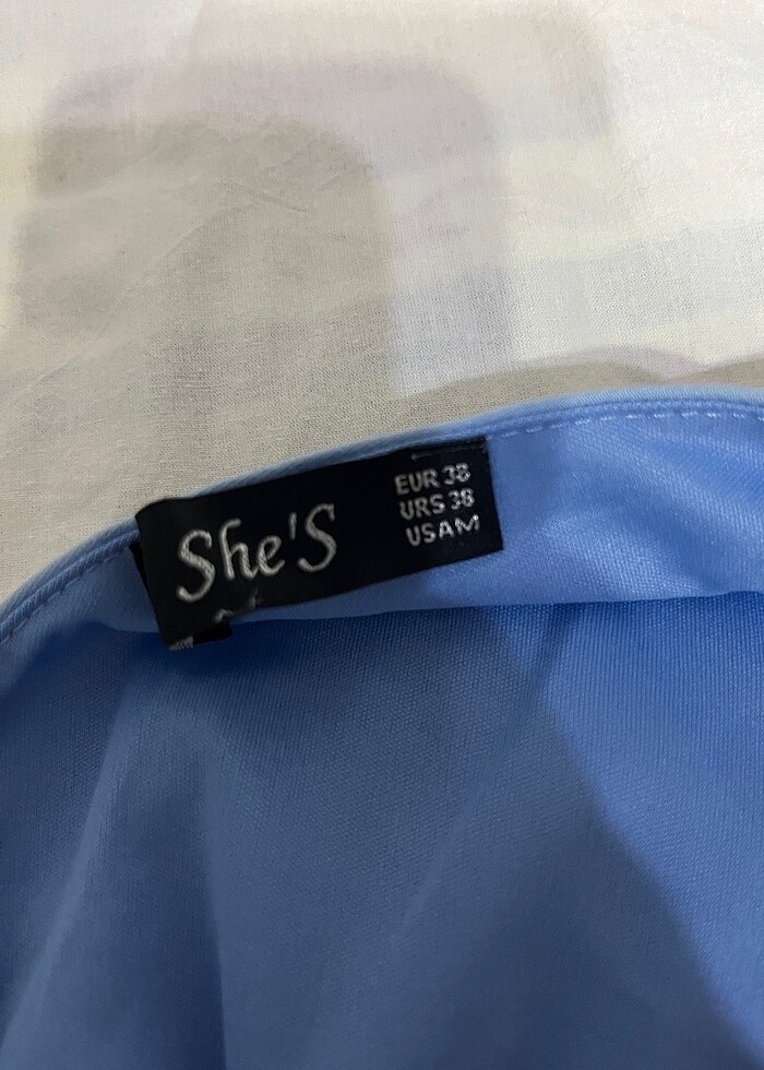 Kurdaleli mavi elbise - Görsel 3