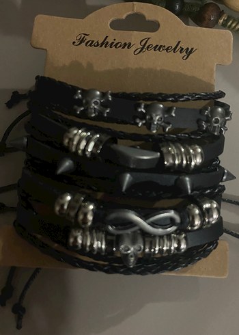 Siyah Gotik Deri Bileklik Seti - Görsel 11