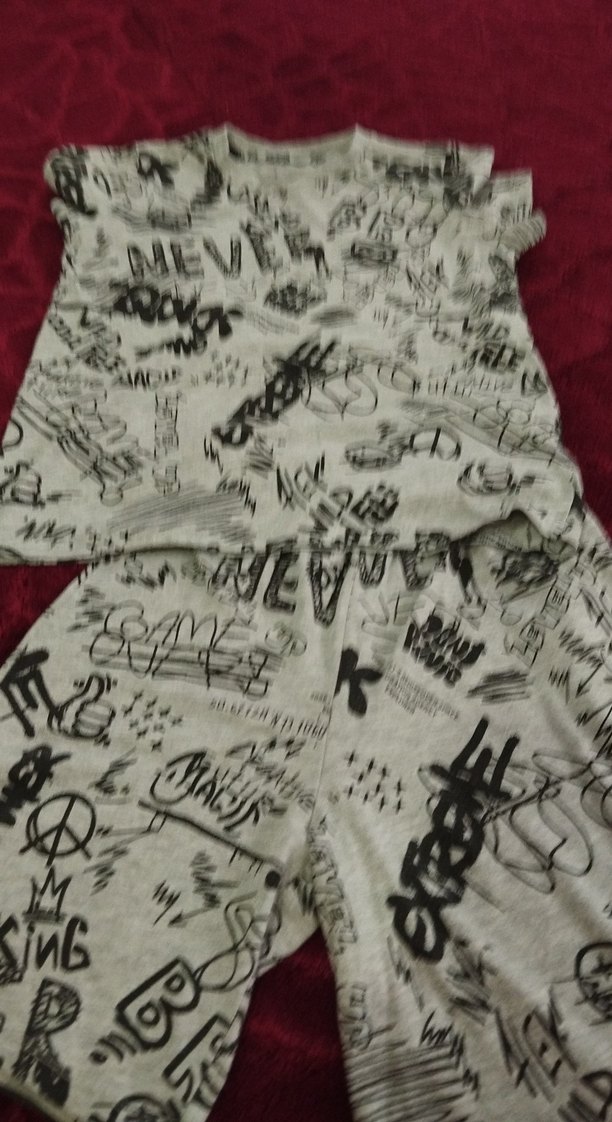 Gri Baskılı Çocuk Pijama Takımı - Görsel 3