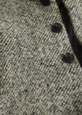 Düğmeli Gri Kısa Kaban - Görsel 3