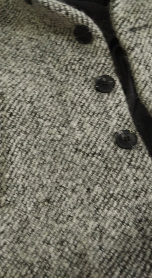 Düğmeli Gri Kısa Kaban - Görsel 3