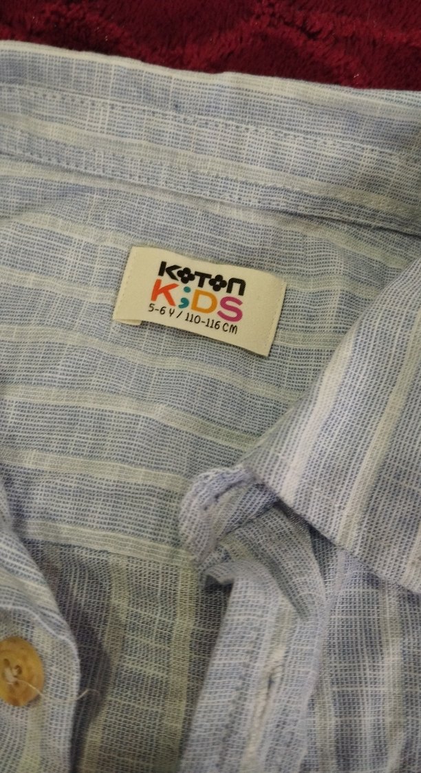 Erkek Çocuk mavi Keten Düğmeli Gömlek - Görsel 2