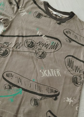 Zara Erkek Çocuk Baskılı gri Tişört
