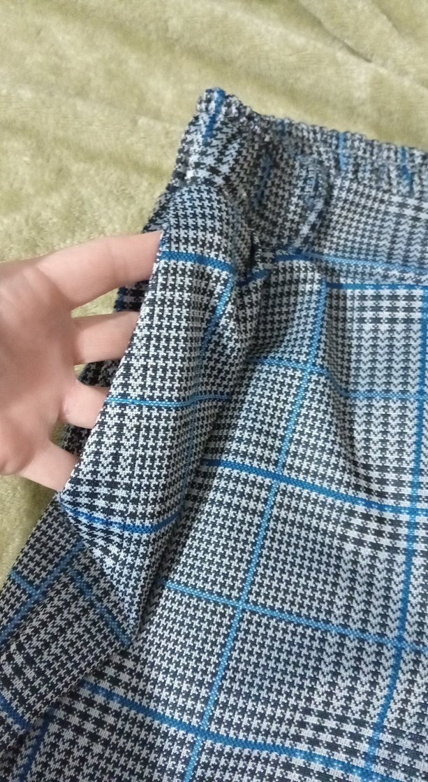 Düğmeli Mavi Midi Kumaş Pantolon - Görsel 2