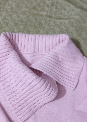 Pembe Triko Boğazlı Kadın Kazak - Görsel 2