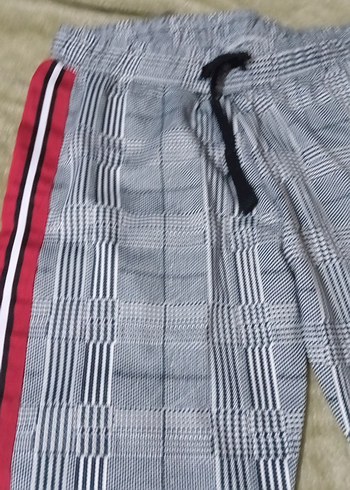 Gri Çizgili Kadın Streetwear Pantolon - Görsel 2