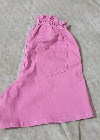 Düğmeli Pembe Yüksek Bel Mini Şort - Görsel 5