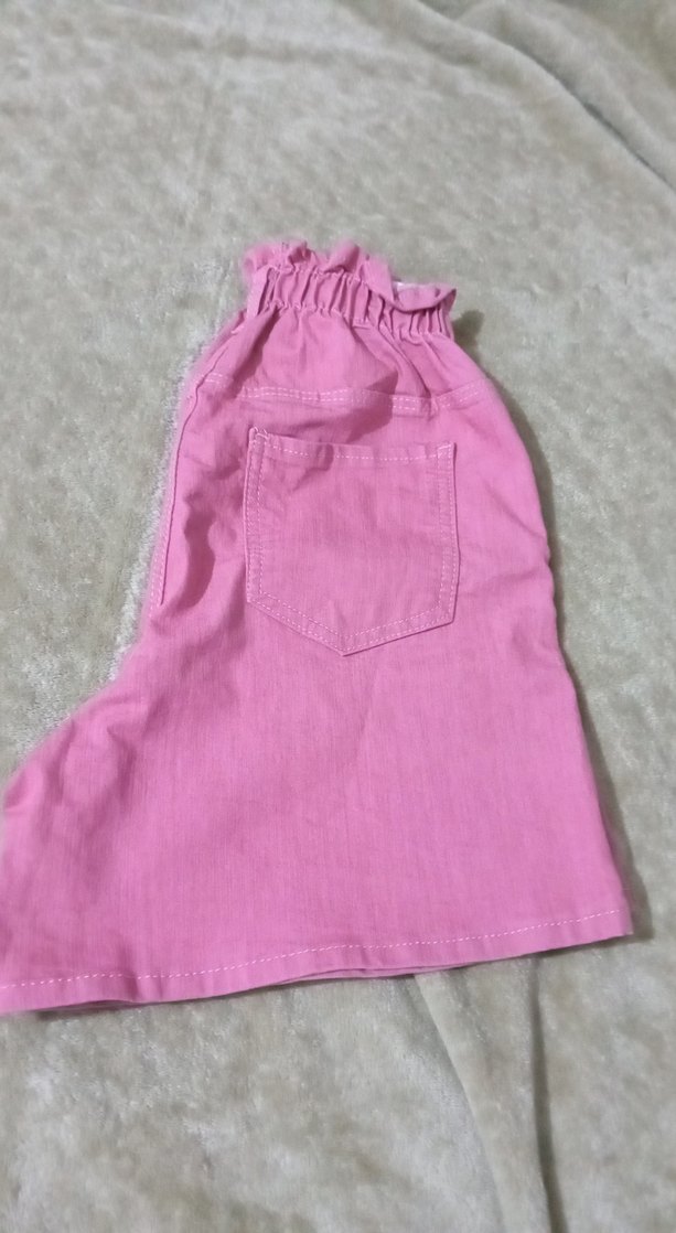 Düğmeli Pembe Yüksek Bel Mini Şort - Görsel 5