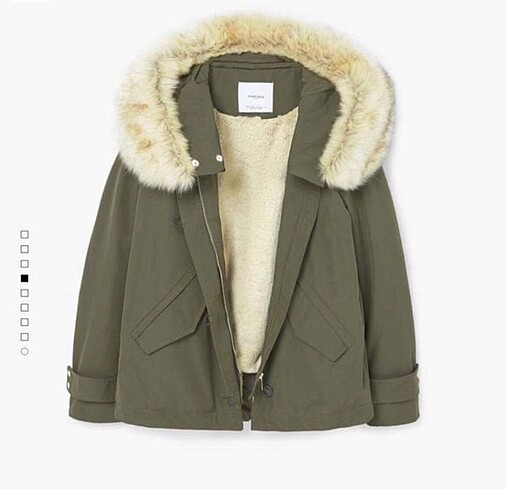 Mango yakası kürklü parka
