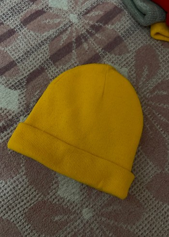 Sarı Kadın Örgü Yün Bere - Görsel 3