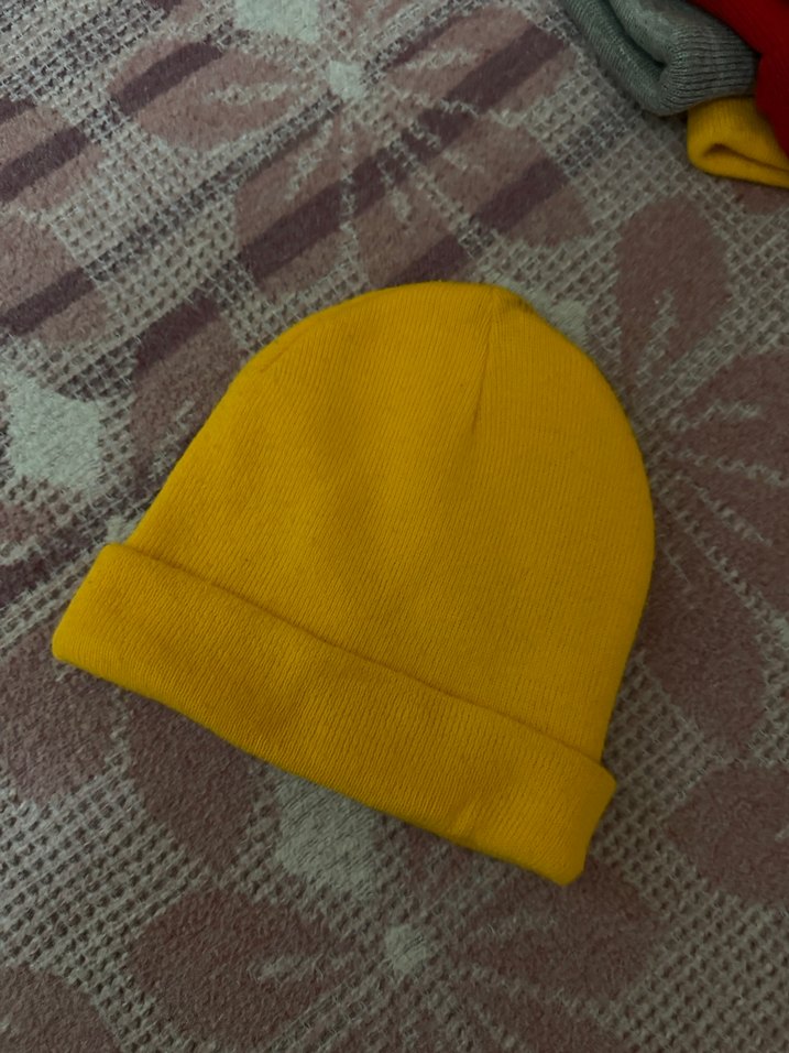 Sarı Kadın Örgü Yün Bere - Görsel 3