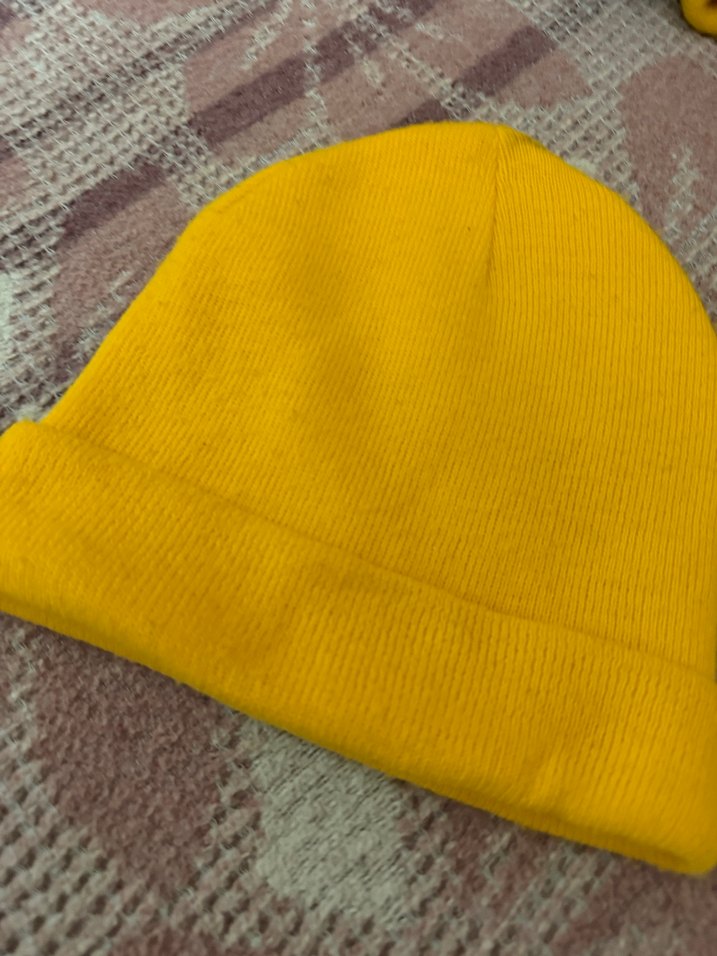 Sarı Kadın Örgü Yün Bere - Görsel 2