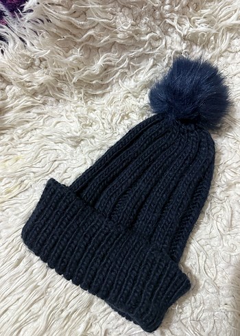 Kadın Lacivert Ponponlu Örgü Bere - Görsel 2