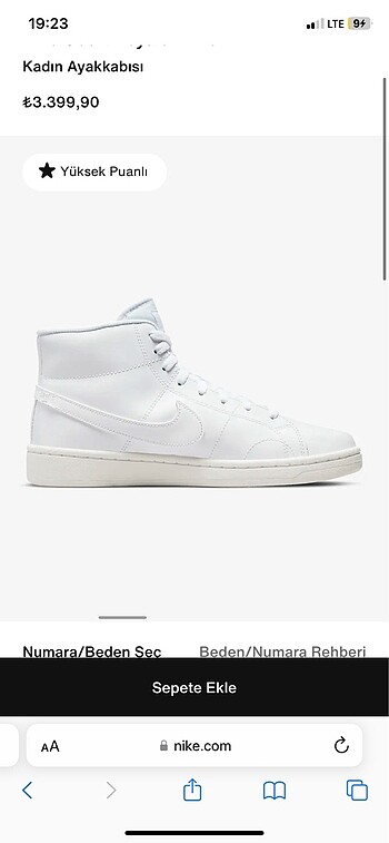 Nike Nike court royal 36.5 numara