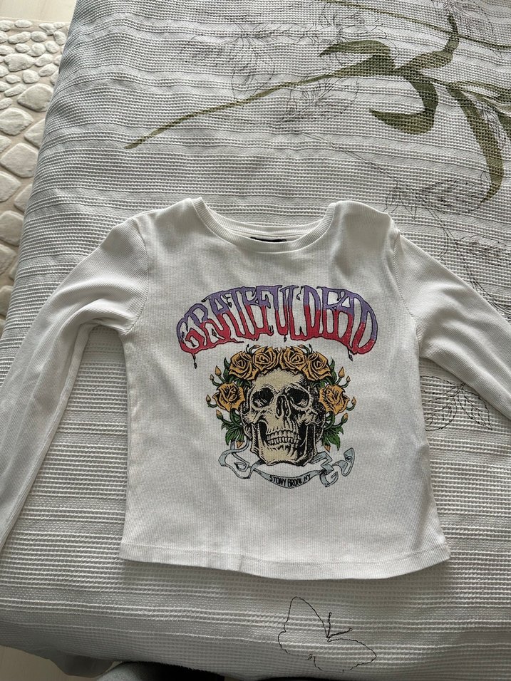 Kız Çocuk Gri Baskılı Uzun Kollu Tişört - Görsel 2