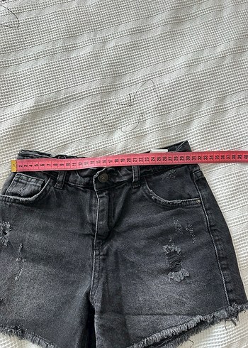 Düğmeli Gri çocuk Mini Denim Şort - Görsel 4