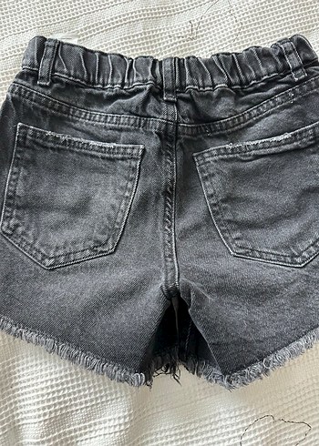 Düğmeli Gri çocuk Mini Denim Şort - Görsel 3