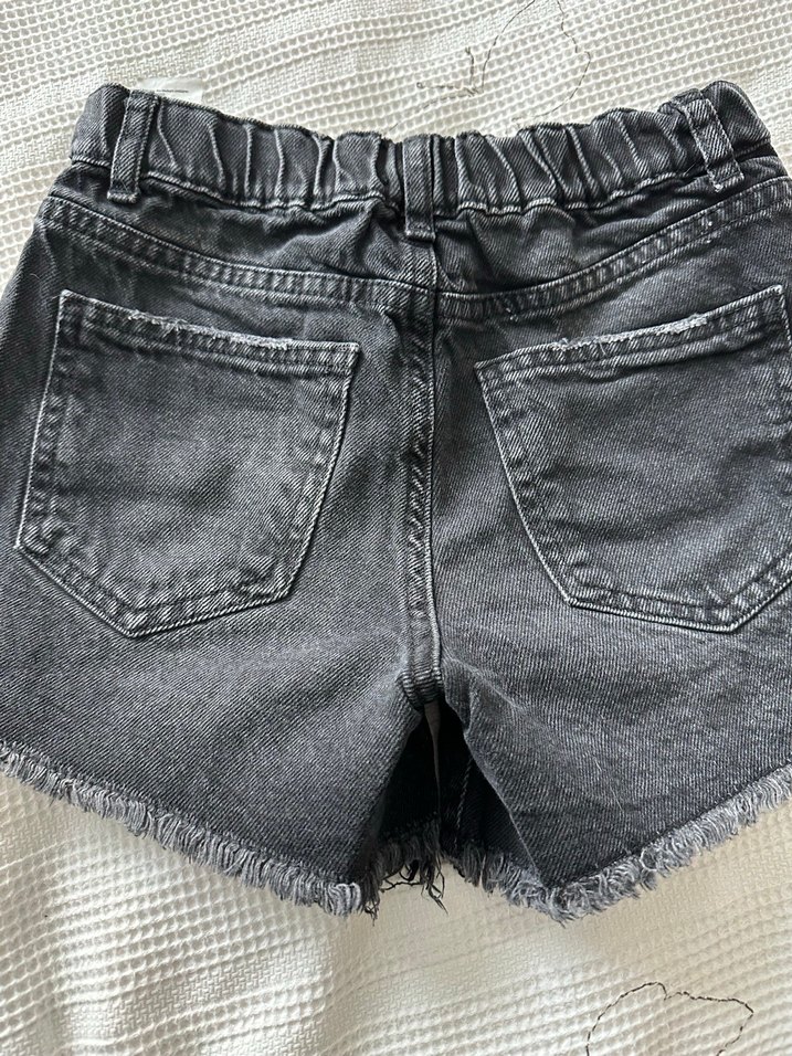 Düğmeli Gri çocuk Mini Denim Şort - Görsel 3
