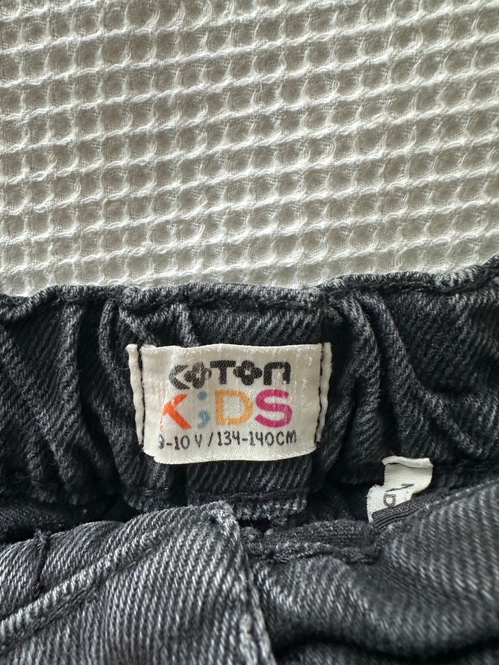 Düğmeli Gri çocuk Mini Denim Şort - Görsel 2