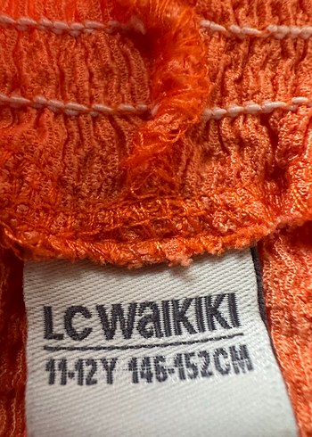 Turuncu Örgü Mini Keten Şort - Görsel 4