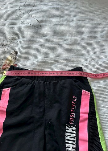 Kızlar için elastik bel baskılı pembe şort - Görsel 4