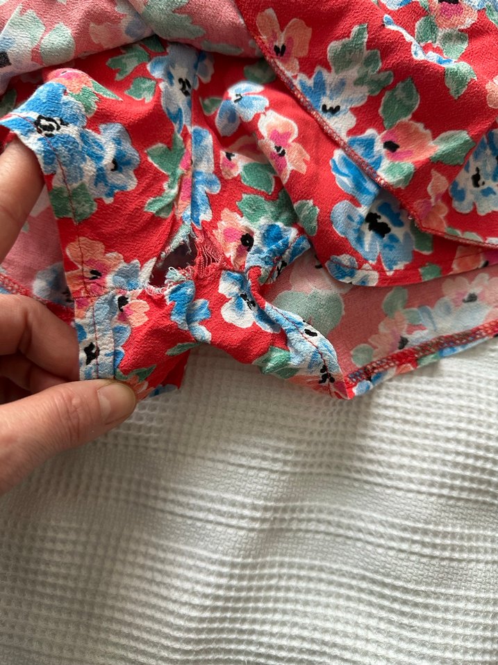 Renkli Çiçekli Volanlı Mini Etek - Görsel 2