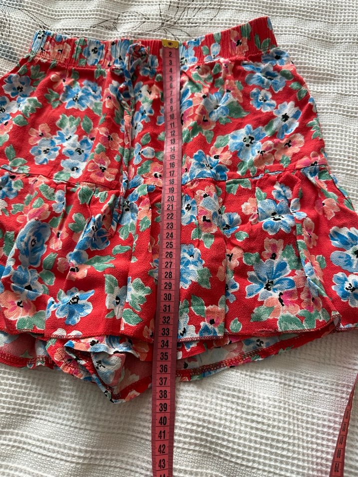 Renkli Çiçekli Volanlı Mini Etek - Görsel 4