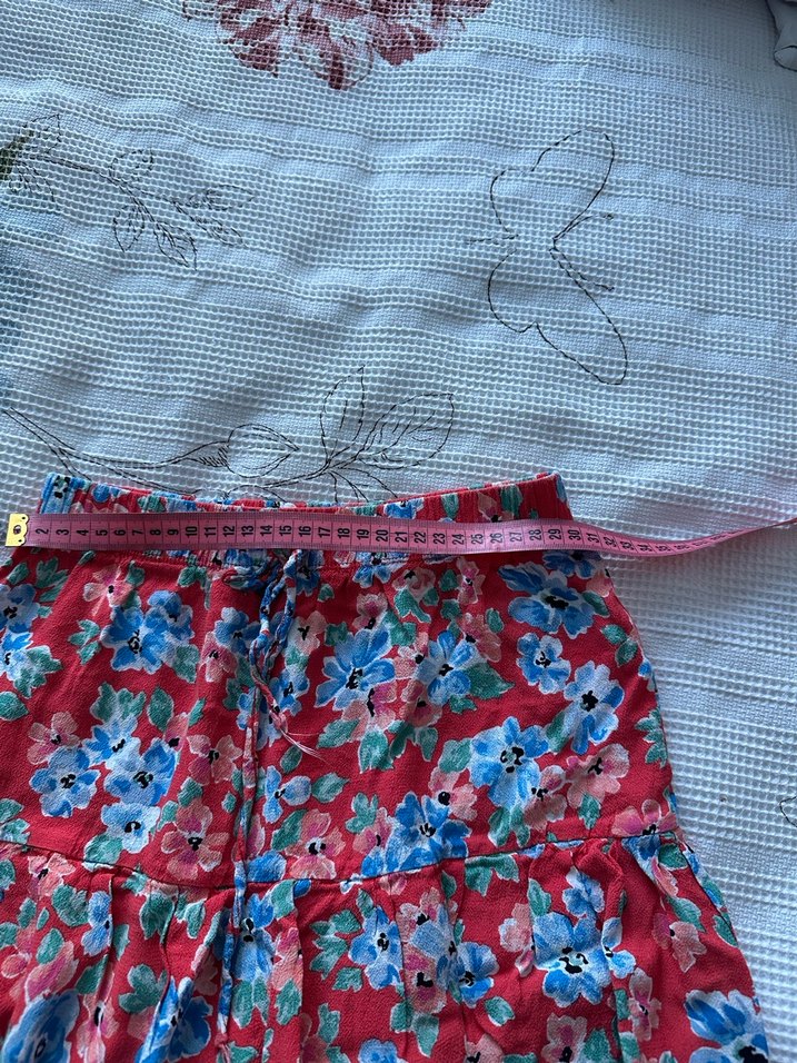 Renkli Çiçekli Volanlı Mini Etek - Görsel 3