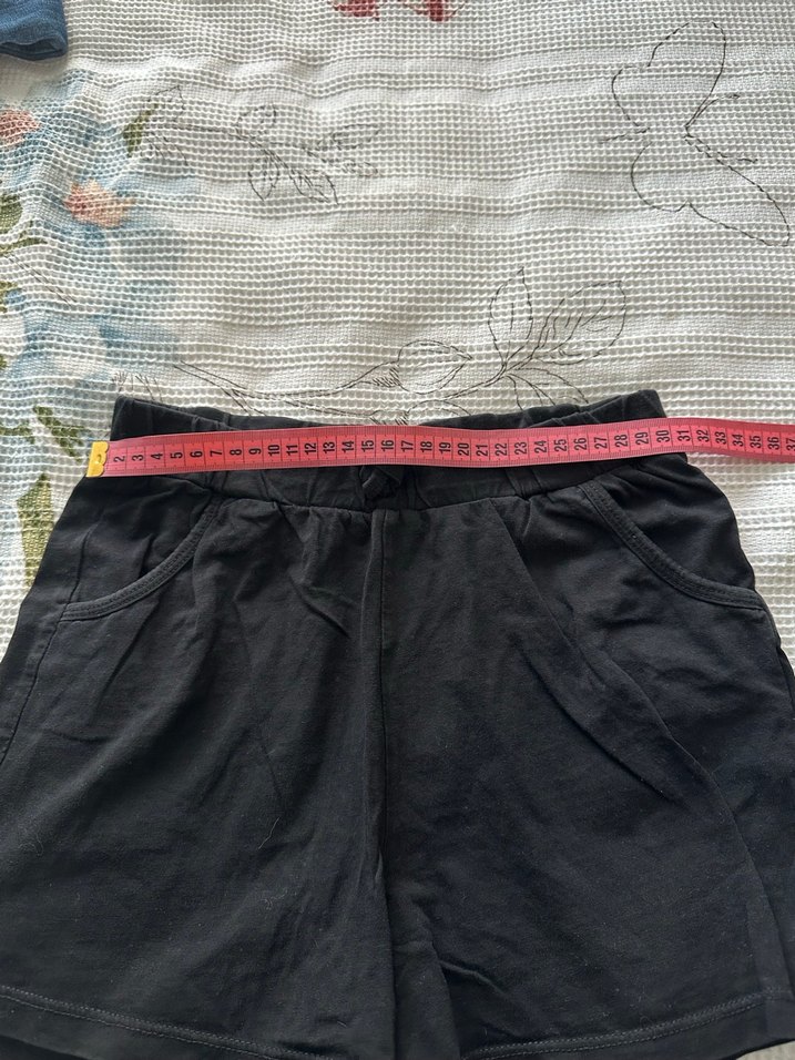 Siyah çocuk Keten Mini Şort - Görsel 2