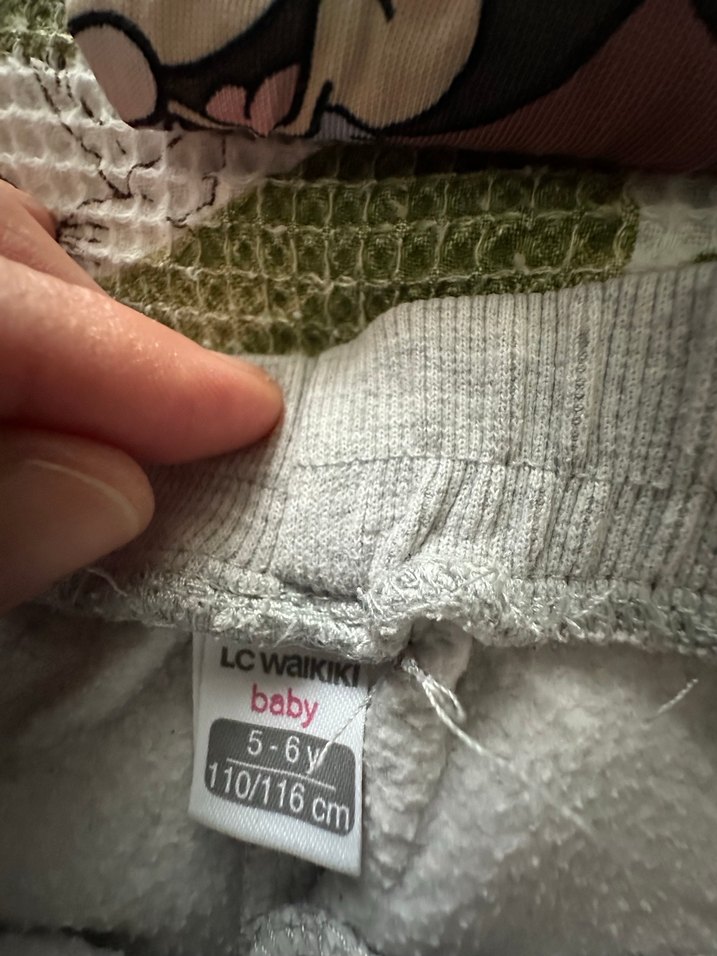 Gri kız çocuk Keten Salaş Eşofman Altı - Görsel 3