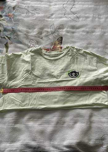 Kız Çocuk Yeşil Baskılı Kısa Kollu Tişört - Görsel 3