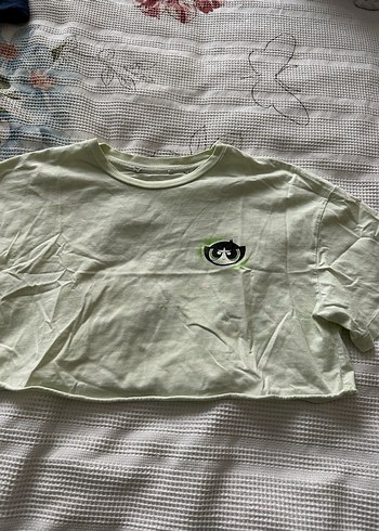 Kız Çocuk Yeşil Baskılı Kısa Kollu Tişört - Görsel 2
