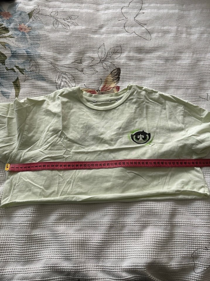 Kız Çocuk Yeşil Baskılı Kısa Kollu Tişört - Görsel 3