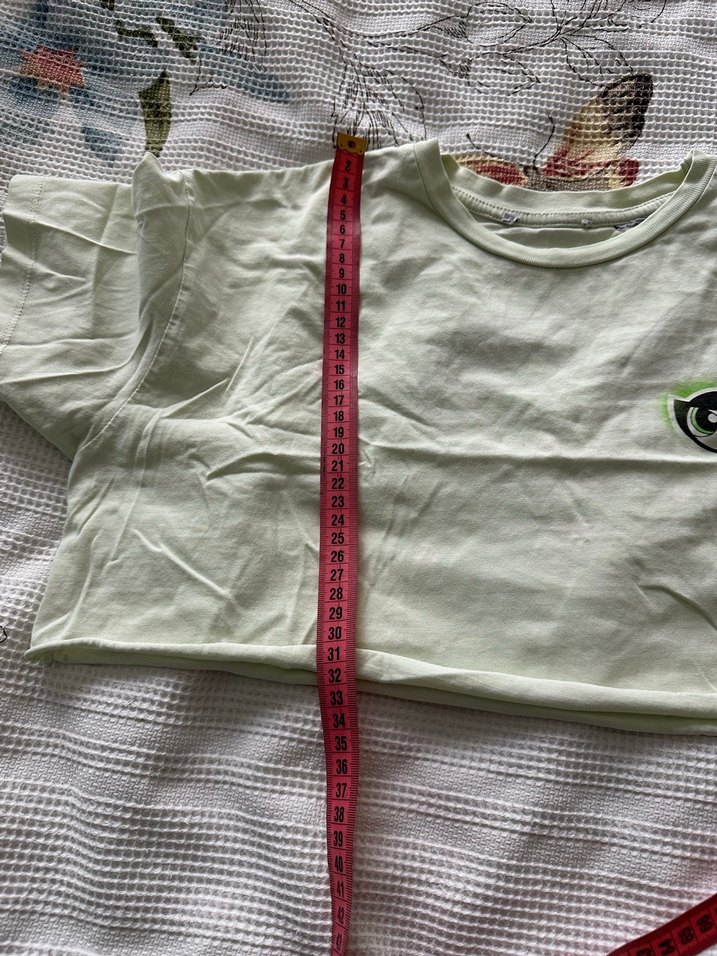 Kız Çocuk Yeşil Baskılı Kısa Kollu Tişört - Görsel 4