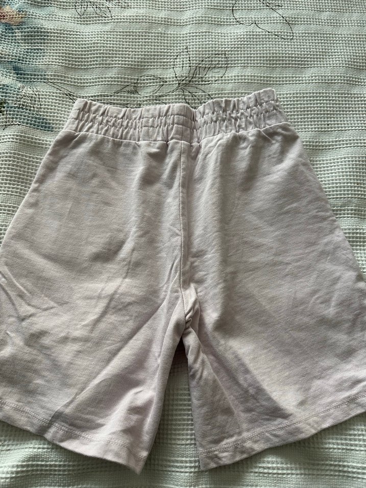 Bej Keten Mini Şort Rahat Kesim pembe renk - Görsel 2