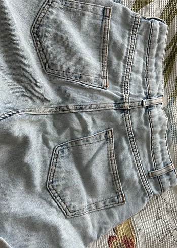 Gri Midi Denim Şort - Görsel 2