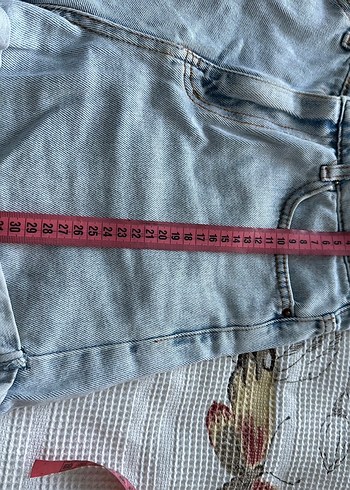 Gri Midi Denim Şort - Görsel 3