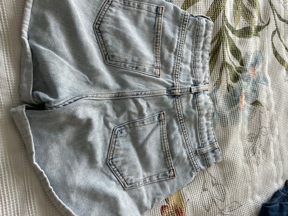 Gri Midi Denim Şort - Görsel 2