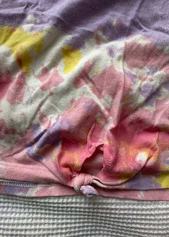 Çok Renkli Kız Çocuk Batik Desenli Askısız Tişört - Görsel 5