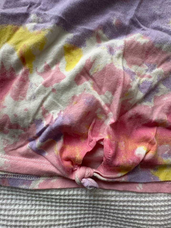 Çok Renkli Kız Çocuk Batik Desenli Askısız Tişört - Görsel 5