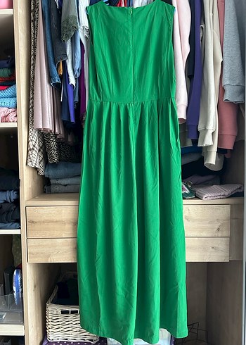 Yeşil Drapeli Uzun Bohem tulum - Görsel 2