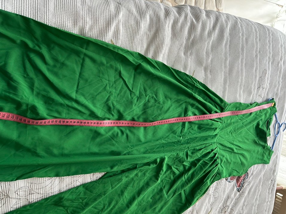 Yeşil Drapeli Uzun Bohem tulum - Görsel 5