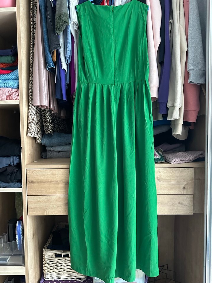 Yeşil Drapeli Uzun Bohem tulum - Görsel 2